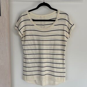 GAP Cream and Black Striped Short Sleeve Tee